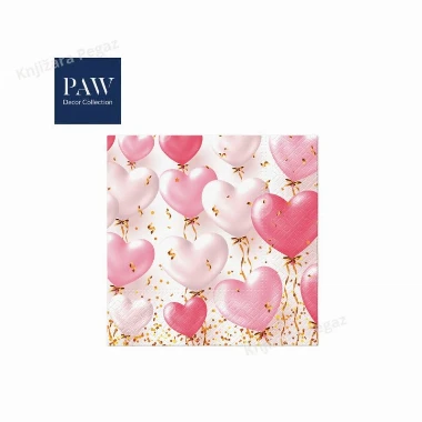 Salvete PAW lux heart balloons rose 33x33 1/20