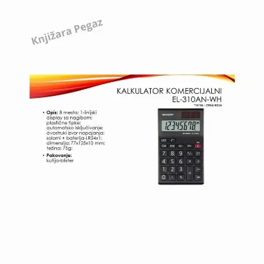 SHARP Kalkulator EL-310AN-WH crni