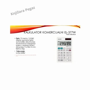 SHARP Kalkulator EL-377W beli komercijalni