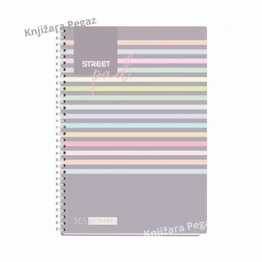 STREET Sveska A4 STRIPES sa spiralom - kvadrati