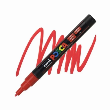 UNI POSCA PC-3M marker - crvena (red) 15