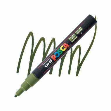 UNI POSCA PC-3M marker - maslinasto zelena 7