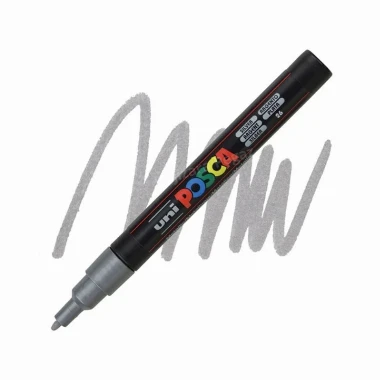 UNI POSCA PC-3M marker - srebrna (silver) 26